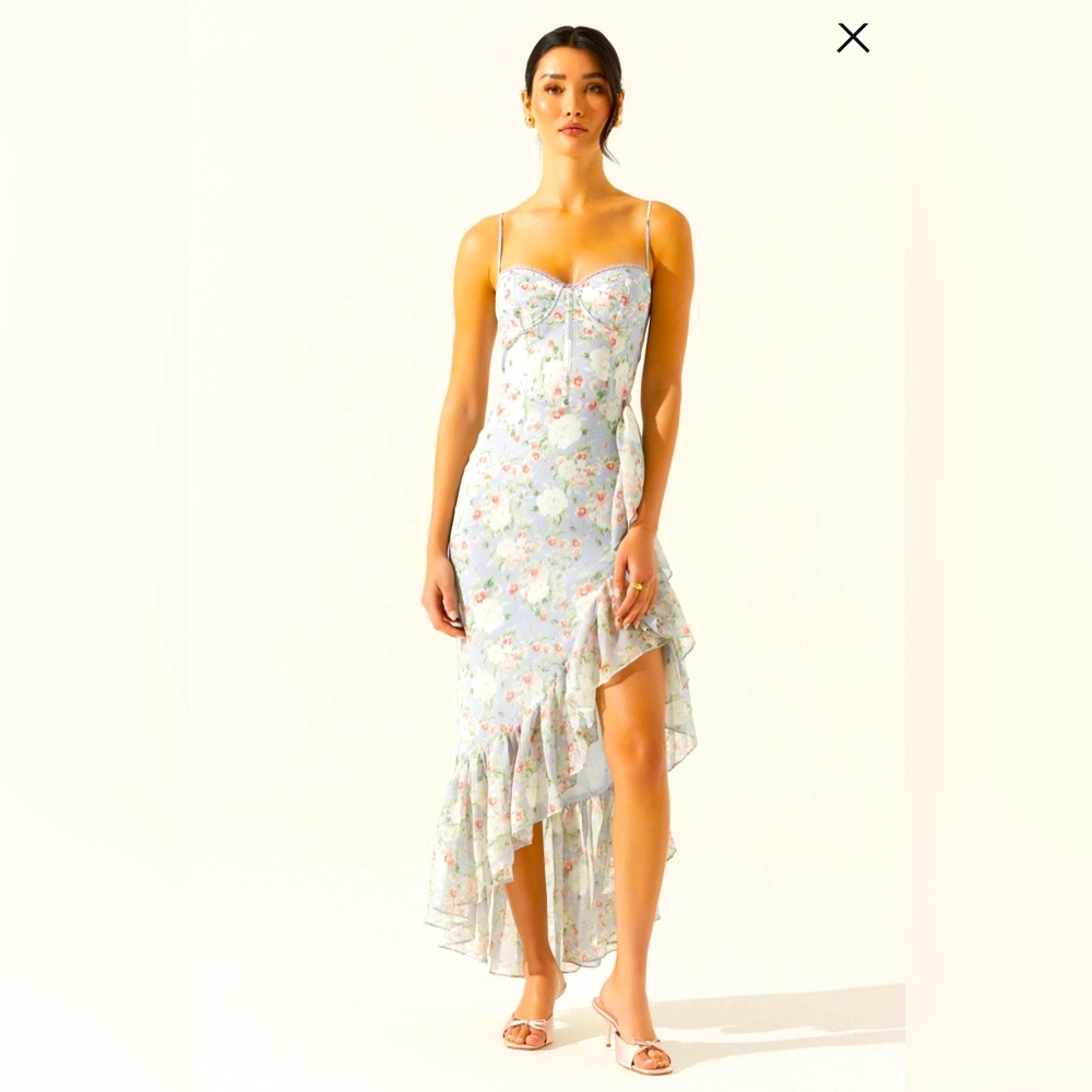 ASTR the Label Brisbane Asymmetrical Floral Midi Dress - NWT